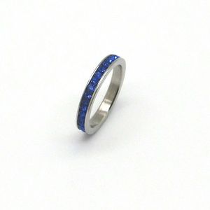 Stainless Steel Sapphire Eternity Band Ring